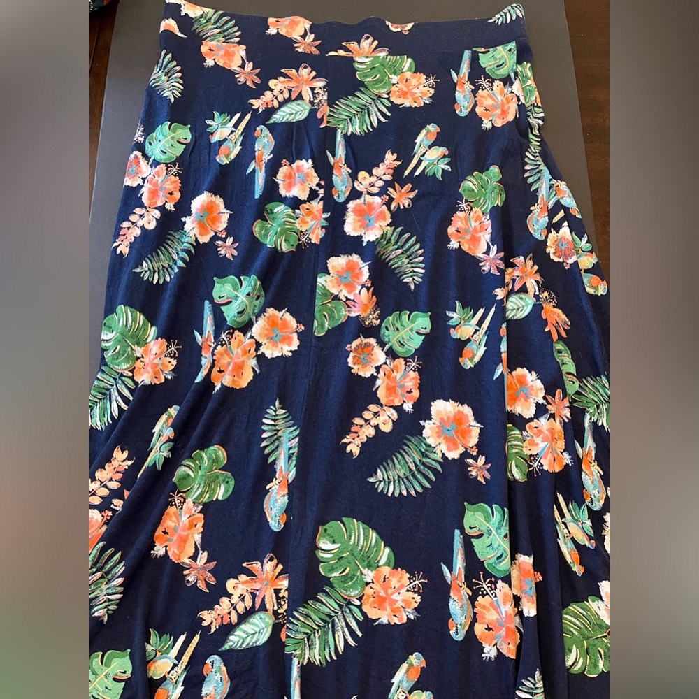 Women’s Maxi Skirt - floral and birds - size 1x